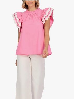 Mud Pie Women's Mud Pie Women's Angie RIC Rac Top Large new